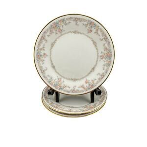 Vintage Noritake Dessert Plates Gallery Pattern Ivory China 7246 Set of3